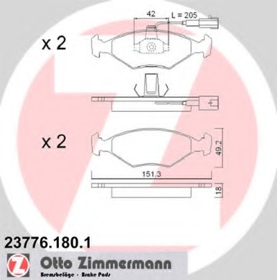 Комплект тормозных колодок, дисковый тормоз ZIMMERMANN купить