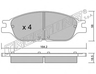 Комплект тормозных колодок, дисковый тормоз TRUSTING купить