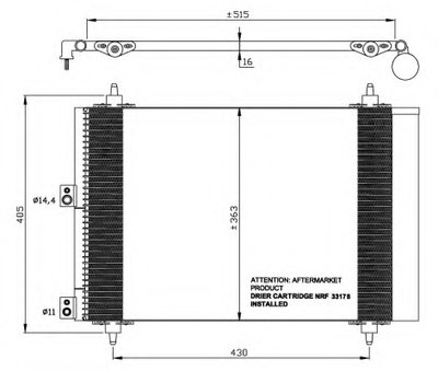 Радиатор кондиционера Citroen Berlingo/Peugeot Partner 1.6HDI 05-