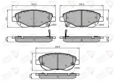 Комплект тормозных колодок, дисковый тормоз ANL Braking COMLINE купить