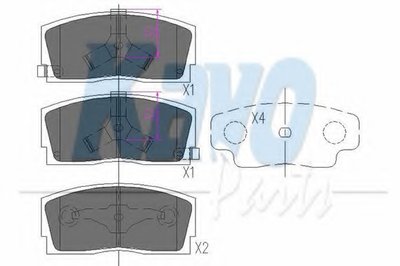 Комплект тормозных колодок, дисковый тормоз KAVO PARTS купить