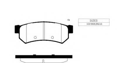 Комплект тормозных колодок, дисковый тормоз Rear brake pads for CHEVROLET/DAEWOO/HOLDEN GOODWILL купить