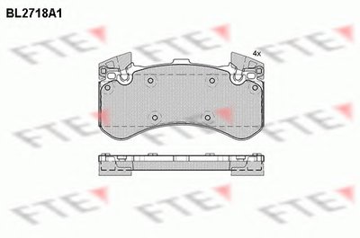 Комплект тормозных колодок, дисковый тормоз FTE купить