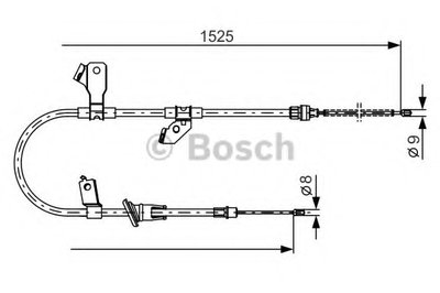 Трос ручника (задний) (L) Mitsubishi Colt 04-12 (1525/1315mm)