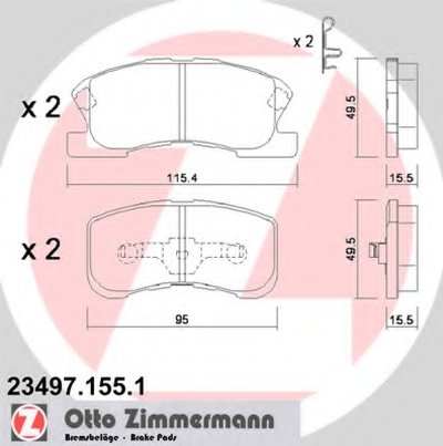 Комплект тормозных колодок, дисковый тормоз ZIMMERMANN купить