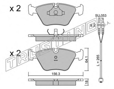 Комплект тормозных колодок, дисковый тормоз TRUSTING купить