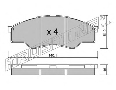 Комплект тормозных колодок, дисковый тормоз TRUSTING купить