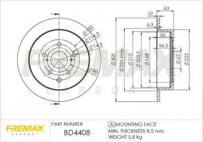 Тормозной диск Premium Black Carbon + FREMAX купить