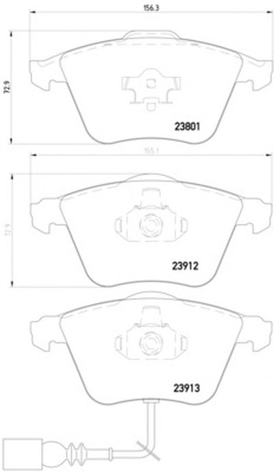 Колодки тормозные (передние) VW Passat 05-10/Skoda Superb 08-15 (с датчиком) (Ate-Teves) Q+