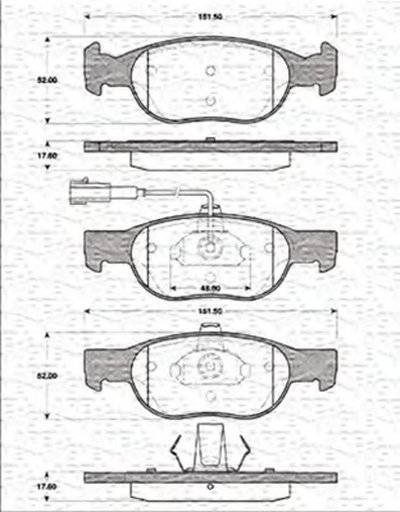 Комплект тормозных колодок, дисковый тормоз MAGNETI MARELLI купить