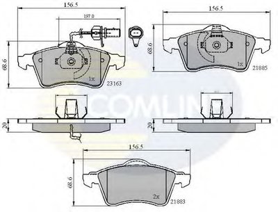 Комплект тормозных колодок, дисковый тормоз Comline COMLINE купить