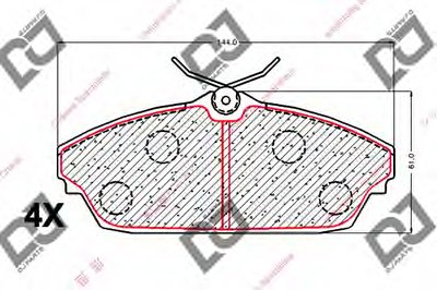 Комплект тормозных колодок, дисковый тормоз DJ PARTS купить