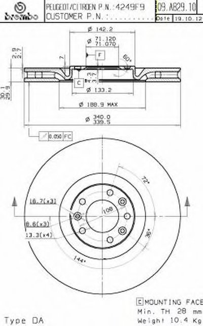 Тормозной диск COATED DISC LINE BREMBO купить