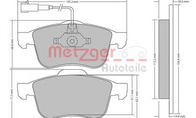 Комплект тормозных колодок, дисковый тормоз METZGER купить