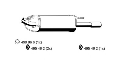 Глушитель выхлопных газов конечный ERNST купить