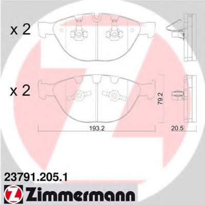 Комплект тормозных колодок, дисковый тормоз ZIMMERMANN купить