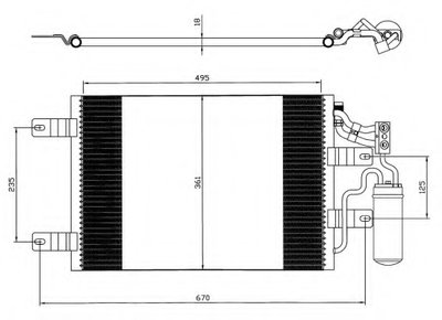 Радиатор кондиционера (с осушителем) Meriva A 1.3/1.7 CDTI 03-10