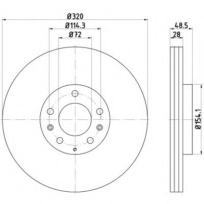 Диск тормозной (передний) Mazda CX-7/CX-9 06- (320x28) PRO