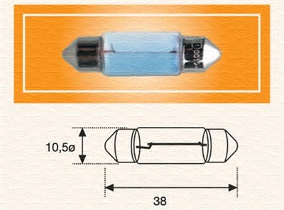 Автолампа C10W 12V 10W SV8.5-8 Standard (L=38/d=10.5)