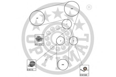 Водяной насос + комплект зубчатого ремня OPTIMAL купить
