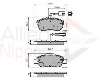 Комплект тормозных колодок, дисковый тормоз ANL Braking COMLINE купить