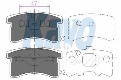 Комплект тормозных колодок, дисковый тормоз KAVO PARTS купить