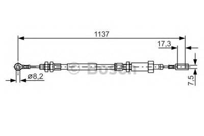 Трос ручника (центральный) Citroen Jumper I/Peugeot Boxer 94-02 (1137/842mm)