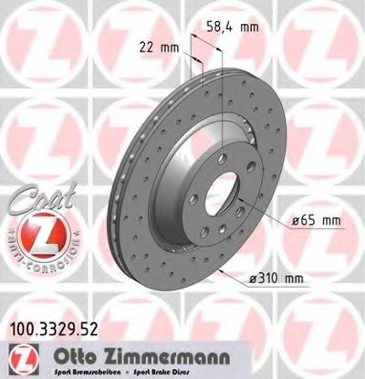 Тормозной диск SPORT BRAKE DISC COAT Z ZIMMERMANN купить