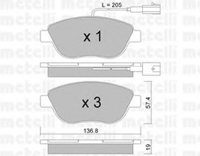 Колодки тормозные (передние) Fiat Doblo 01-/Opel Combo 1.3-2.0CDTI 12- (с датчиком)