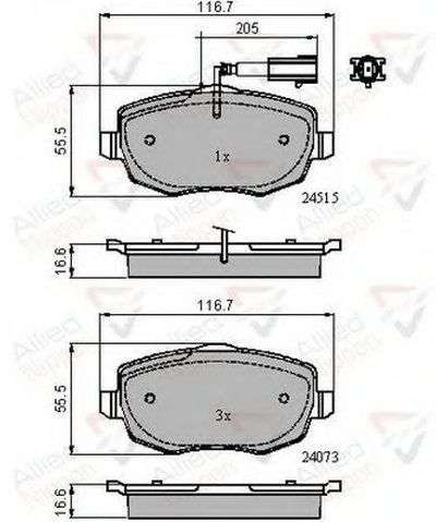 Комплект тормозных колодок, дисковый тормоз ANL Braking COMLINE купить