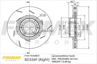 Тормозной диск Premium Black Carbon + FREMAX купить