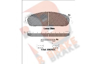 Комплект тормозных колодок, дисковый тормоз R BRAKE купить