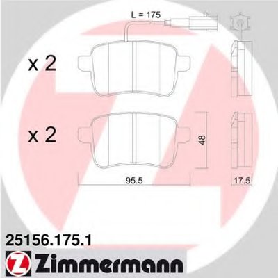 Комплект тормозных колодок, дисковый тормоз ZIMMERMANN купить