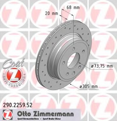 Тормозной диск SPORT BRAKE DISC COAT Z ZIMMERMANN купить