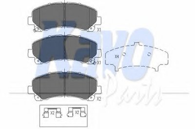 Комплект тормозных колодок, дисковый тормоз KAVO PARTS купить