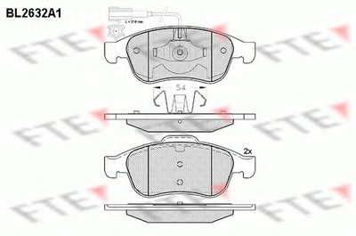 Комплект тормозных колодок, дисковый тормоз FTE купить