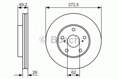 Диск тормозной (передний) Toyota Auris 07-13/ Corolla 06- (273x26)