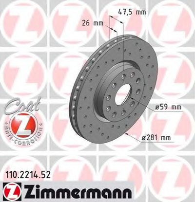 Тормозной диск SPORT BRAKE DISC COAT Z ZIMMERMANN купить