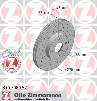 Тормозной диск SPORT BRAKE DISC COAT Z ZIMMERMANN купить