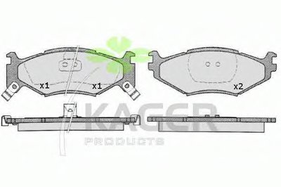 Комплект тормозных колодок, дисковый тормоз KAGER купить