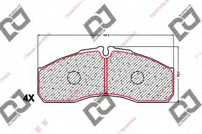 Комплект тормозных колодок, дисковый тормоз DJ PARTS купить