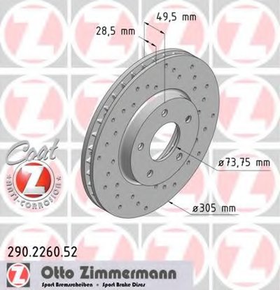 Тормозной диск SPORT BRAKE DISC COAT Z ZIMMERMANN купить