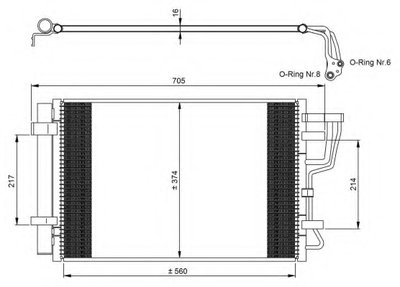 Радиатор кондиционера Hyundai Elantra/Kia Ceed 1.4-2.0 LPG 06-13