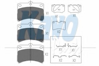 Комплект тормозных колодок, дисковый тормоз KAVO PARTS купить