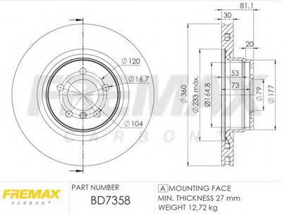 Тормозной диск Premium Black Carbon + FREMAX купить