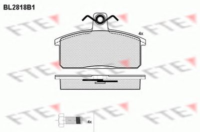 Комплект тормозных колодок, дисковый тормоз FTE купить