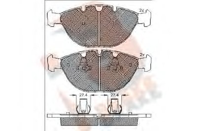 Комплект тормозных колодок, дисковый тормоз R BRAKE купить