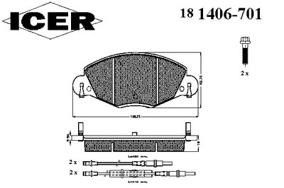 Колодки тормозные (передние) Citroen С5 01- (+датчики)