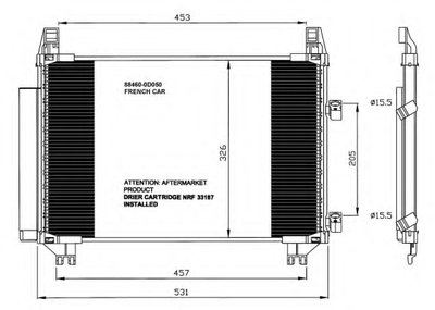 Радиатор кондиционера (с осушителем) Toyota Yaris 1.0/1.3VVT-i 05-11