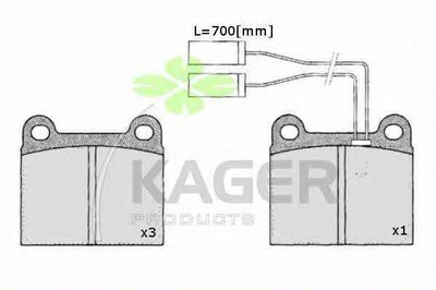 Комплект тормозных колодок, дисковый тормоз KAGER купить